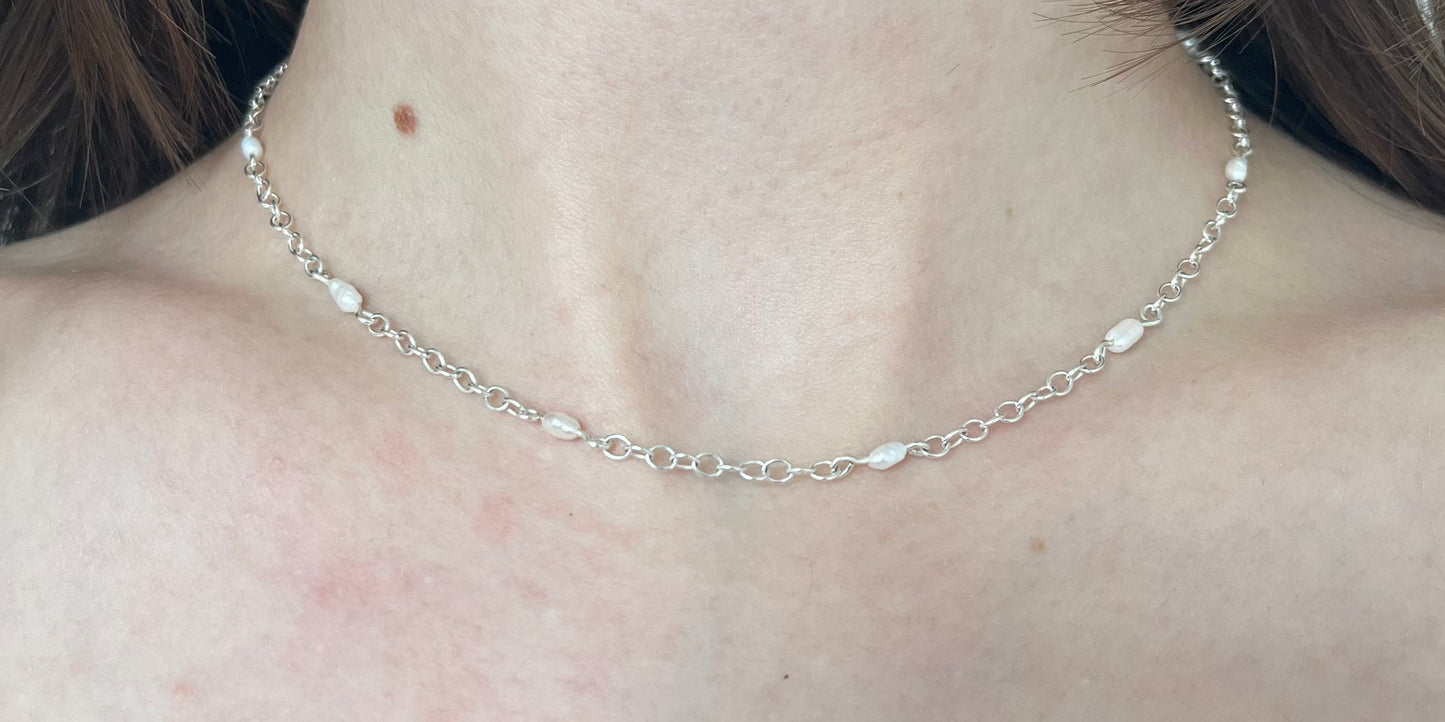 Collier•Nacré•or/argent